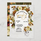Fleurs d'automne Invitation de fête d'Halloween (Devant / Derrière)