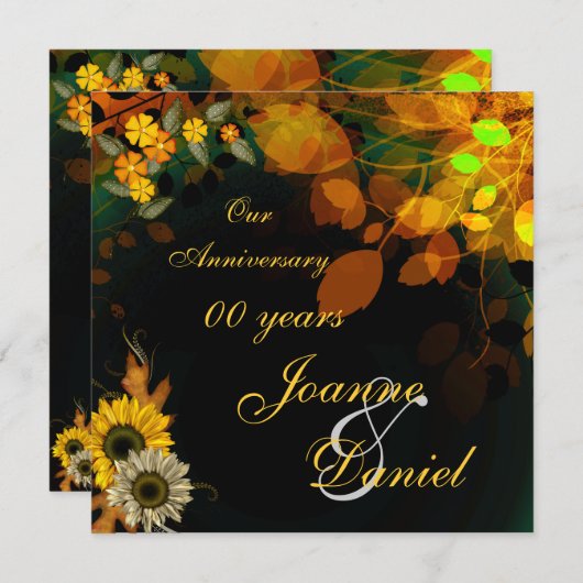 Fleurs d'automne Invitations (Devant / Derrière)