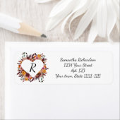 Fleurs d'automne Mariage blanc Étiquettes d'adress (En situation)