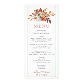 Fleurs d'automne, mariage feuille carte menu (Devant)