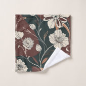 Fleurs d'Automne Noir (Gant de toilette)
