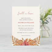 Fleurs d'automne Rustic Bridal Shower Invitation (Debout devant)