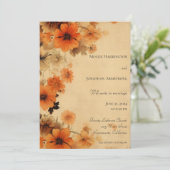 Fleurs d'automne rustiques Faire-part de mariage (Debout devant)