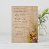 Fleurs d'automne rustiques Faire-part de mariage (Debout devant)