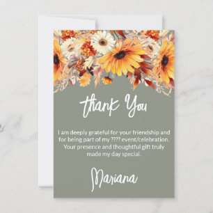 Fleurs d'automne sur le Carte de remerciements de