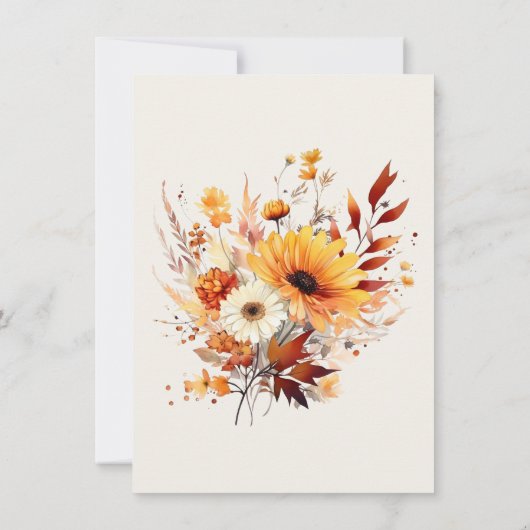 Fleurs d'automne sur le Carte de remerciements du (Dos)