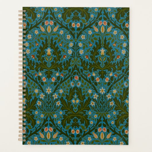 Fleurs d'Automne Vintage Bleu Vert William Morris (Devant)