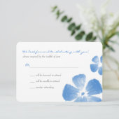 Fleurs de aquarelle tropicale bleue Mariage RSVP (Debout devant)