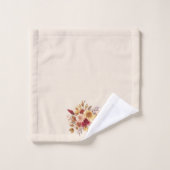 Fleurs de automne Orange rouille Jaune pourpre (Gant de toilette)