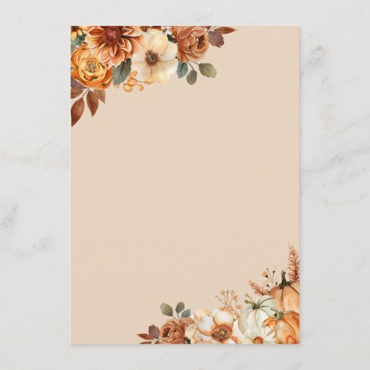 fleurs de automne rustiques menu d'action de grâce (Dos)