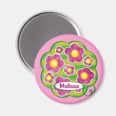 Fleurs de bébé - aimant rose (Recto/Verso)