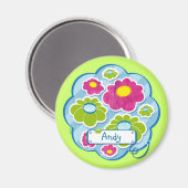 Fleurs de bébé bleu - aimant (Recto/Verso)