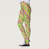 Fleurs de Bell rétro Mandalas Leggings verts (Gauche)