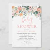 Fleurs de Blush romantiques Invitation Baby shower (Devant)