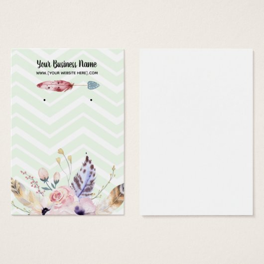 Fleurs de Boho de Mint Flèche Écouter Cartes d'aff (Devant & derrière)