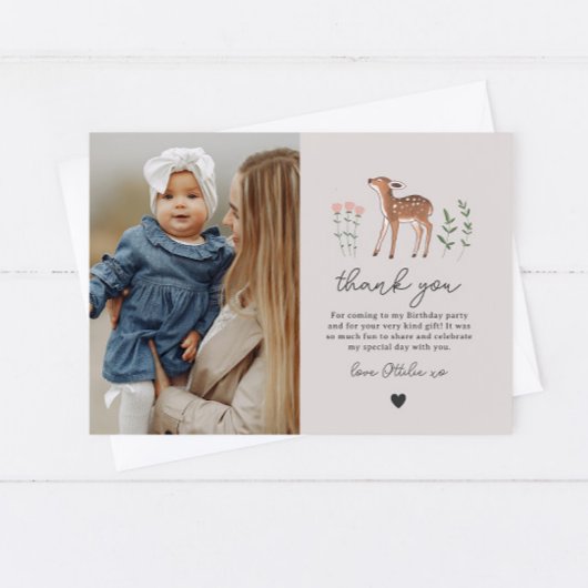 Fleurs de bois Carte de remerciements photo