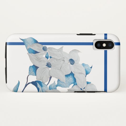 Fleurs de bois de chien sur un coque iphone (Dos (Horizontal))
