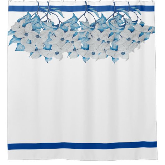Fleurs de bois de chien sur un rideau de douche (Devant)