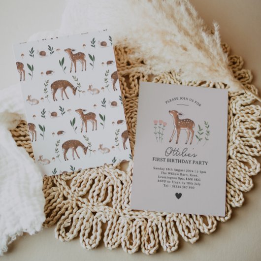 Fleurs de bois Invitation d'anniversaire