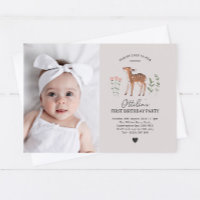 Fleurs de bois photo Invitation d'anniversaire