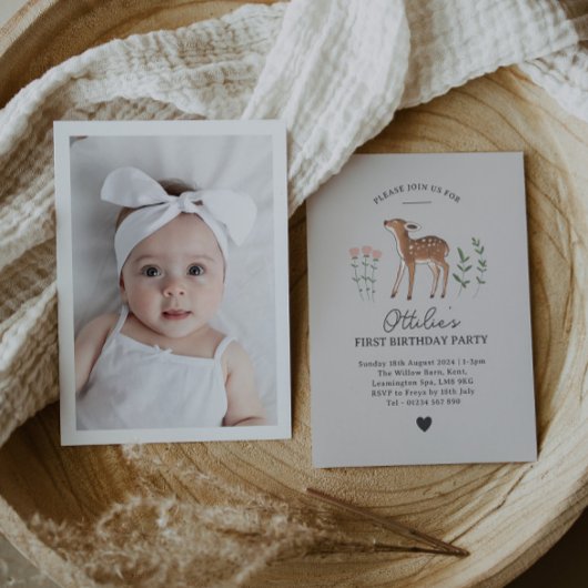 Fleurs de bois photo Invitation d'anniversaire