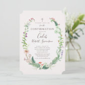 Fleurs de bois sauvages Confirmation Invitation (Debout devant)