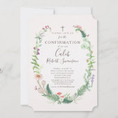 Fleurs de bois sauvages Confirmation Invitation (Devant)