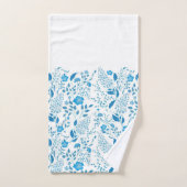Fleurs de bordure florales et Arrière - plan blanc (Serviette à main)