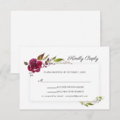 Fleurs de Bourgogne Feuillage Mariage RSVP (Devant / Derrière)