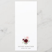 Fleurs de Bourgogne, Fleurs roses, Bohème, Menu de (Dos)