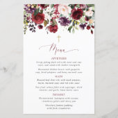 Fleurs de Bourgogne, Fleurs Roses, Menu de Baptême (Devant)
