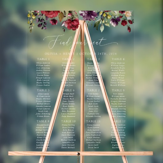 Fleurs de Bourgogne, Fleurs roses, Plan de table (Neutre)