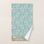 Fleurs de brillance élégantes sur bleu poudre (Serviette à main)