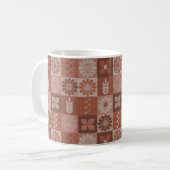 Fleurs de Burlap Brown rustique Feuille Mug de caf (Devant gauche)