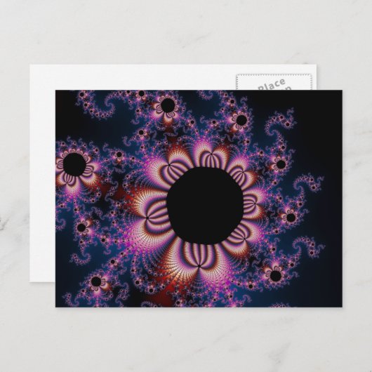 Fleurs de cactus - Carte postale fractale (Devant / Derrière)