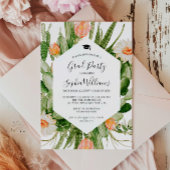 Fleurs de cactus Frame Graduation Party Invitation