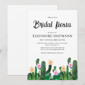 Fleurs de cactus Invitation de Fiesta de Mariage (Devant / Derrière)