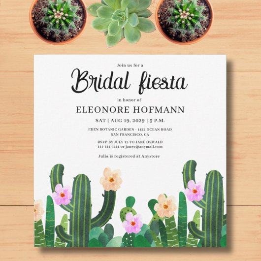 Fleurs de cactus Invitation de Fiesta de mariage