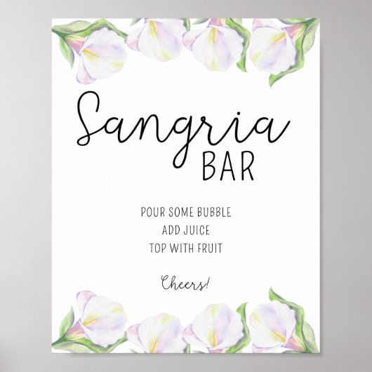 Fleurs de calla - Affiche du bar Sangria (Devant)