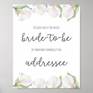 Fleurs de calla - Aider la mariée occupée Affiche