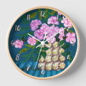 Fleurs de Camellia en bulles horloge vase (Recto)
