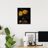 Fleurs de Camellia Jaune Art Imprimer Poster (Bureau à domicile)