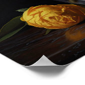 Fleurs de Camellia Jaune Art Imprimer Poster (Coin)