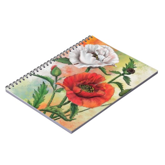 Fleurs de Carnet rouge blanc (Côté gauche)