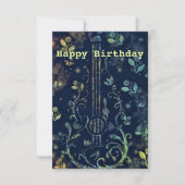 Fleurs de carte d'anniversaire Guitare (Devant)