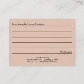 fleurs de carte de commentaire belles (Dos)