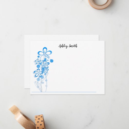 Fleurs de cartes à note plate (Devant/Arrière en situation)