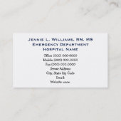 Fleurs de cartes de visite d'INFIRMIÈRE soignant (Dos)