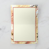 Fleurs de cerise en crème et rose carte de voeux (Intérieur)