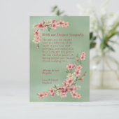 Fleurs de cerise en rose et Turquoise carte de Sym (Debout devant)